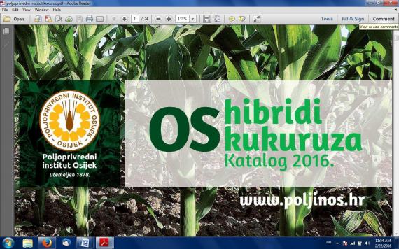 Predstavljamo katalog osječkih kukuruza za ovogodi&scaron;nju sjetvu